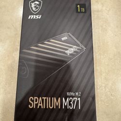 MSI SPATIUM M371 NVMe M.2 1TB - PCIe 3x4 NVMe M.2 Internal Solid State Drive, 2350MB/s Read & 1700MB/s Write, 3D NAND