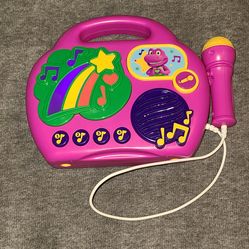 Barney Sing Along Boombox, Includes Microphone and Built-in Music, Tested Works