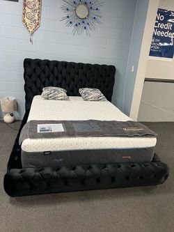 Black Queen Platform Bed Frame