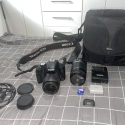 Canon EOS Rebel T1i 500D Camera Kit w/ 55-250mm Lenses. 