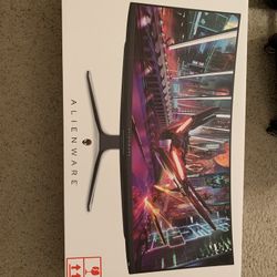 Alienware AW3423DW Curved Gaming Monitor 34.18 inch Quantom Dot-OLED 1800R Display, 3440x1440 Pixels at 175Hz, True 0.1ms Gray-to-Gray, 1M:1 Contrast 