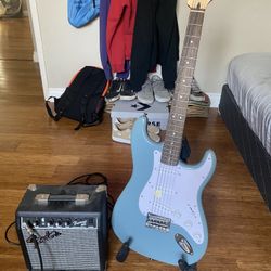 NOT Working Fender Squire Electric Strat Guitar And Fender Amp