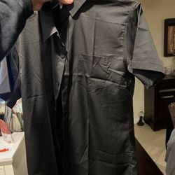 NEW Black Short Sleeve Dress Shirt Slim