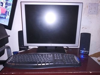 Desktop LG tower and flat screen monitor