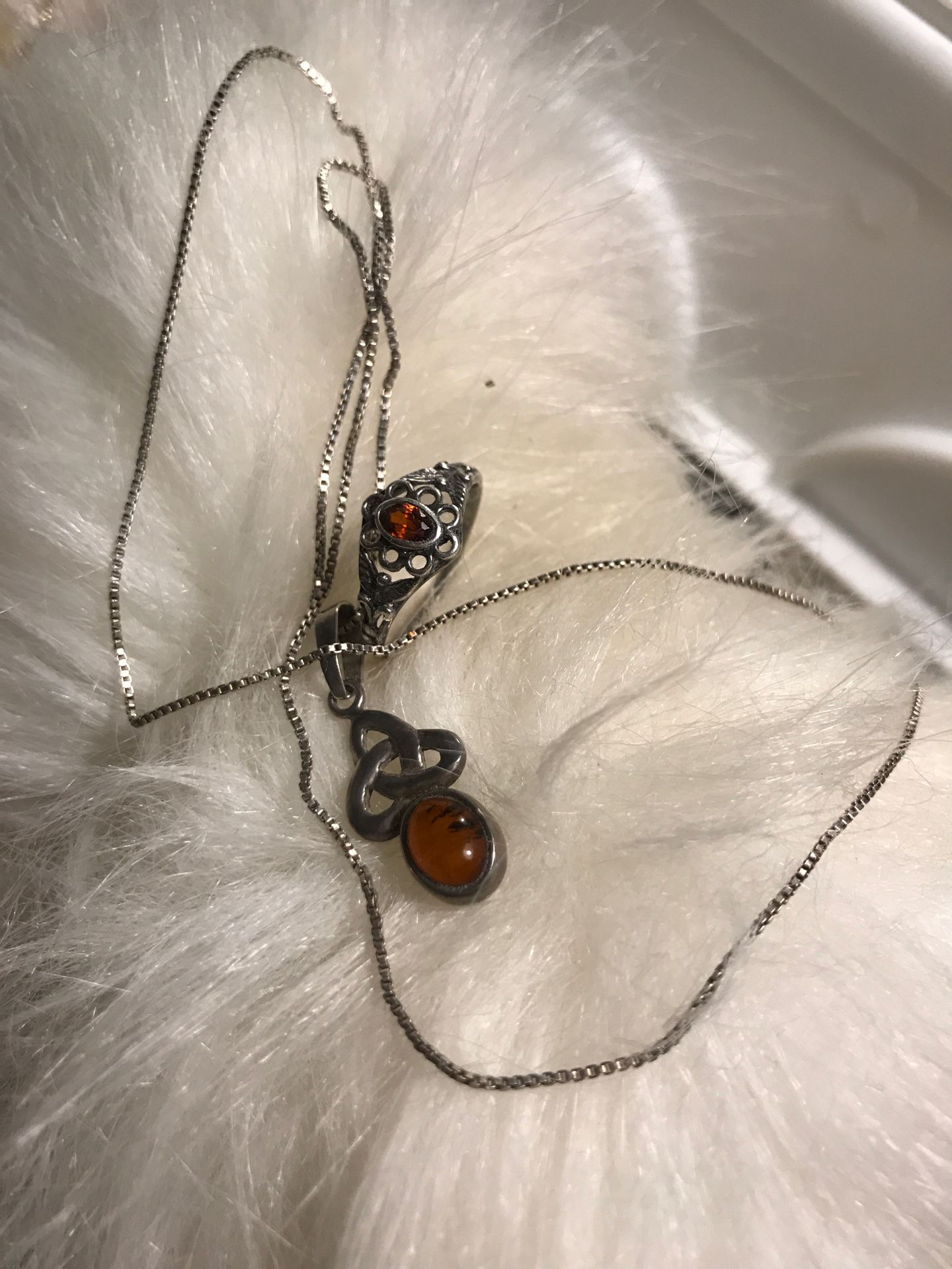 925 silver amber set