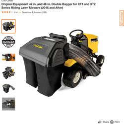 Original Equipment 42 in. and 46 in. Double Bagger for XT1 and XT2 Series Riding Lawn Mowers (2015 and After)