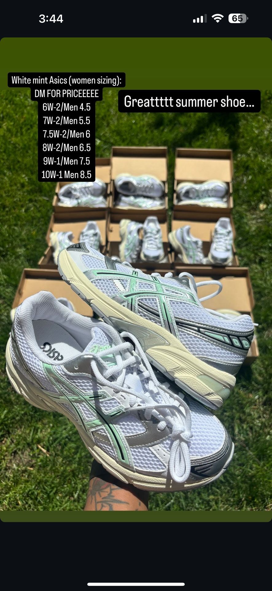 White Mint Asics (multiple Sizes Available!)