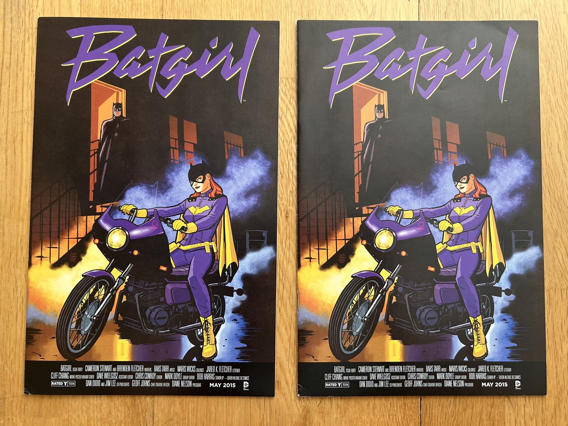 Batgirl 40 Prince Purple Rain Cliff Chiang Variant 2015 DC Comic Book Lot Two Copies