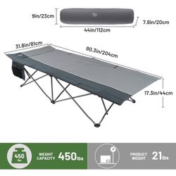 Timber Ridge Extra Wide Heavy Duty Camping Cot for Adult