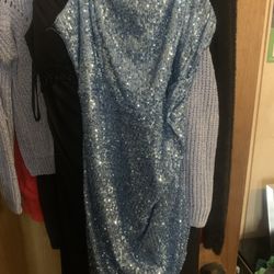 Light blue Sequence Homecomimg Dress