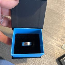 Size 8 Tungsten And 14k White Gold Ring 