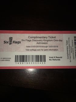 1 day pass Six Flags