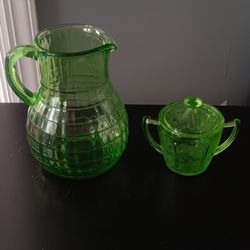 Uranium Glass Set Of 2