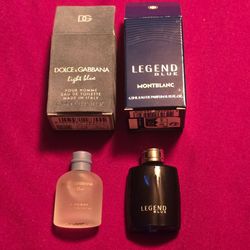 Dolce & Gabbana Light Blue EDT & MontBlanc Legend Blue EDP Mini Dabbers