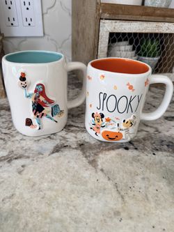 Rae Dunn Disney Halloween Mickey Mouse & Sally Mug