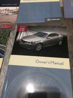 Owners manual for Lexus IS 350 & 250 2001