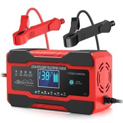 YONHAN Battery Charger 10-Amp 12V and 24V Fully-Automatic Smart Car Battery Charger, Battery Maintainer Trickle Charger, and Battery Desulfator 