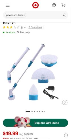 YOUKADA Power Electric Spin Scrubber Rechargeable Wireless Link Extendable Cordless Power Ergonomic Scrubber For Bathrooms & Kitchen