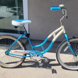 Blue and white schwinn bike deals