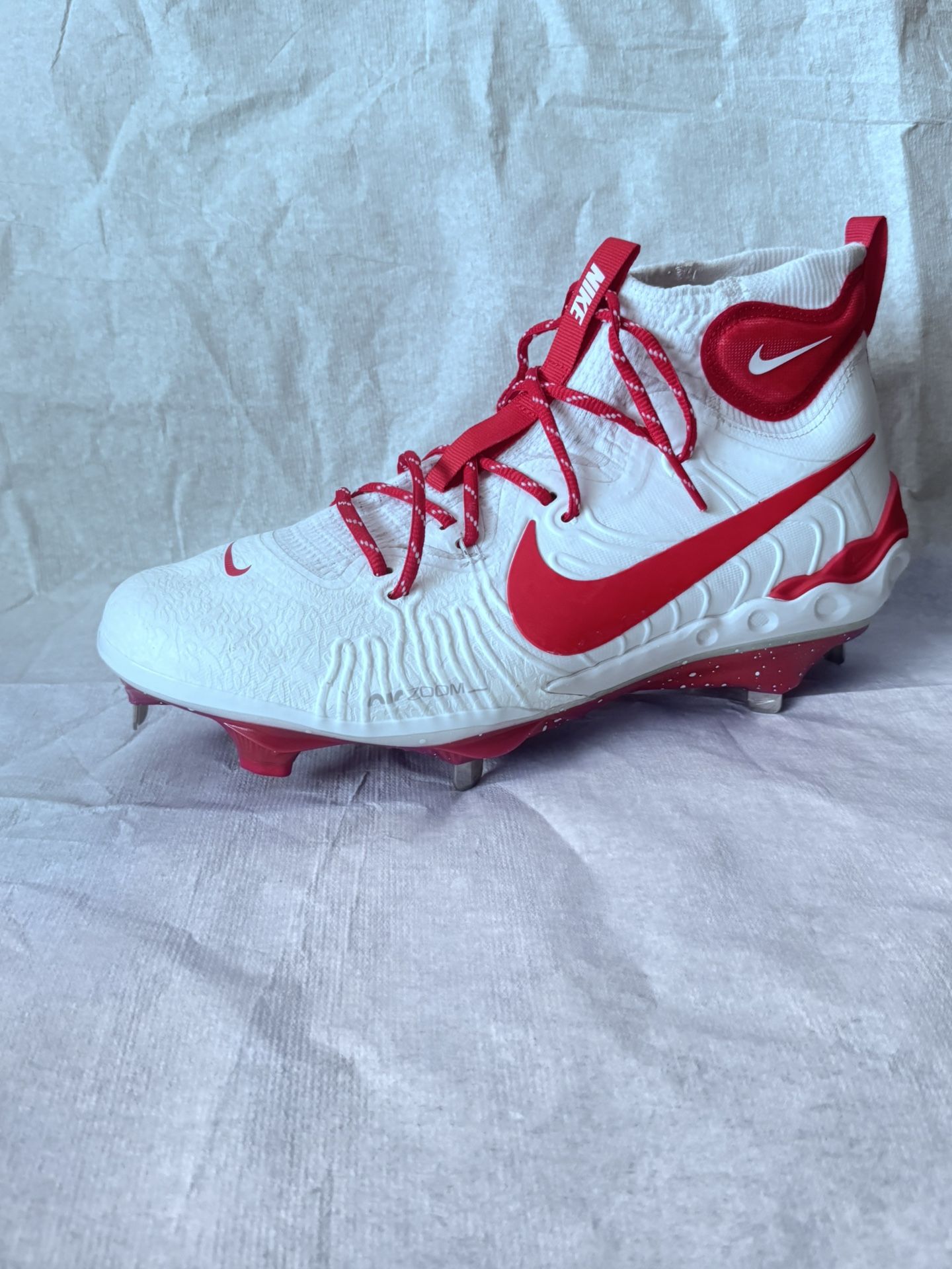 Nike Alpha Huarache NXT Baseball Cleats White University Red Men’s Size 12.5