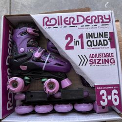 Roller Derby 2 In 1 Inline +Quad Interchangeable 