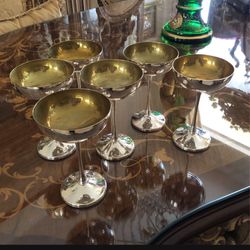 12 Italian Sliver Champagne Cups
