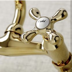 Kingston Brass KS213C Kingston Two Handle Wall Mount Kitchen Faucet, Polished Chrome
