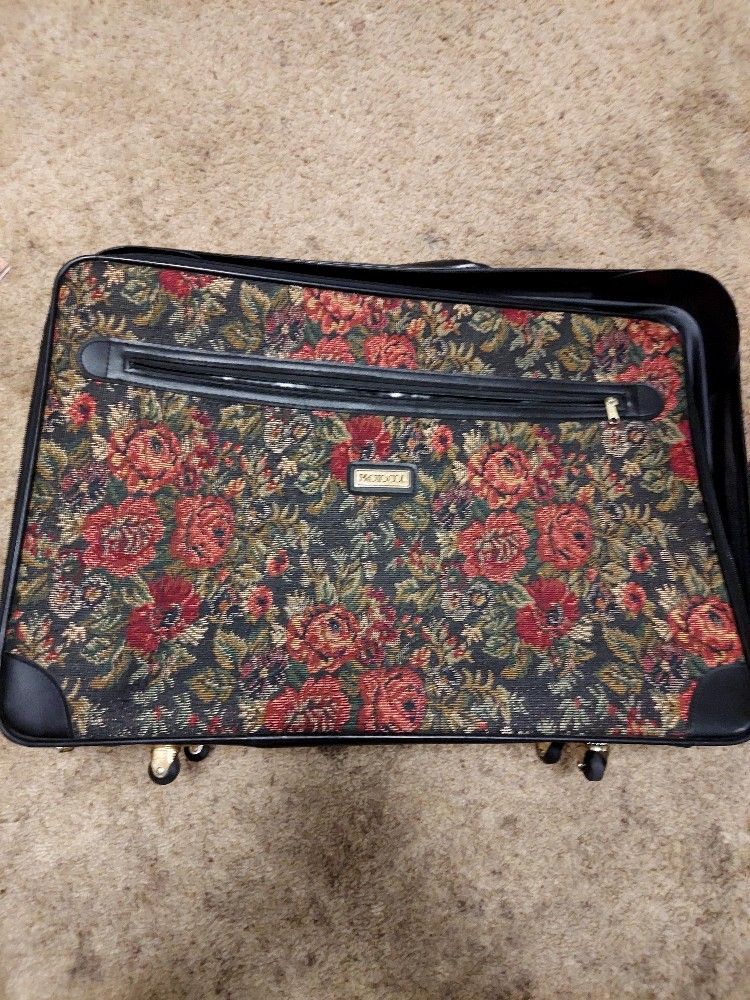 Vintage Floral Luggage Set – Rolling Suitcase + Duffel