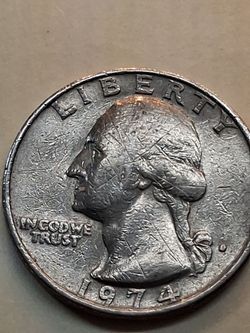1974 D MINT QUARTER WITH ERROR