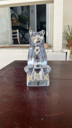 Hadeland of Norway Crystal Clear Bear Sculpture