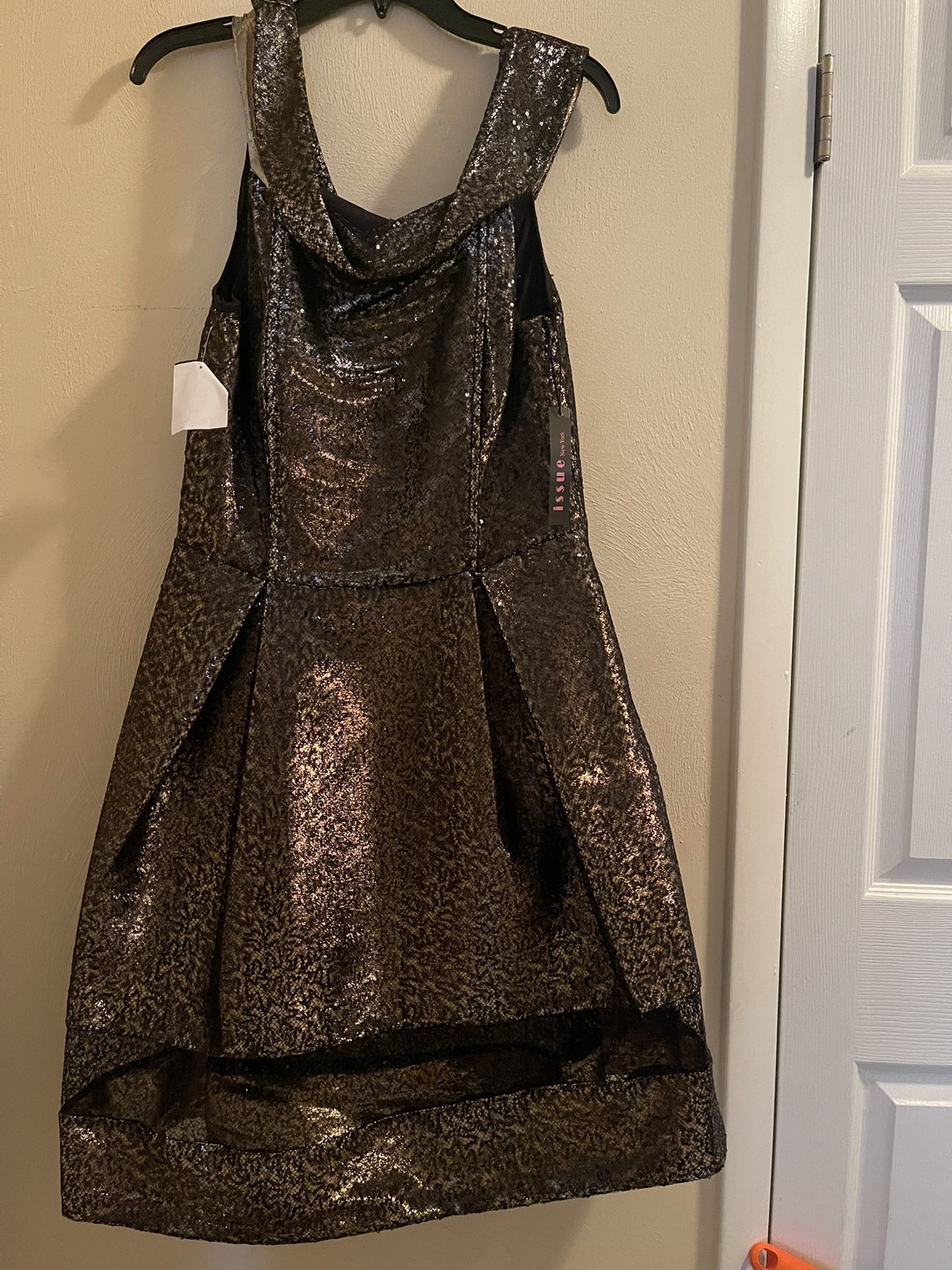 Black And Gold Sequins Dress
