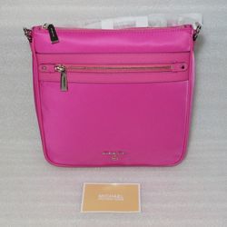 Michael Kors Designer Crossbody Bag Purse. Pink Silver. Women's Handbag 