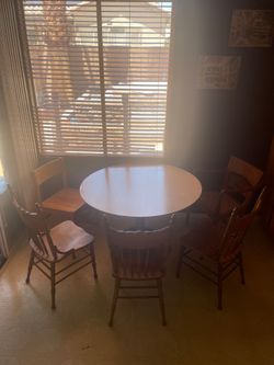 Wooden Table + 5 Wooden Chairs