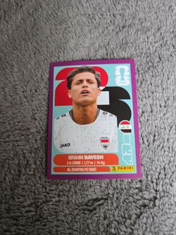 Panini FIFA World Cup 2026 IRQ 11 Ibrahim Bayesh Iraq Player Portrait Sticker Purple parallel