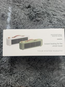 Compact Desktop Space Heater w/ Carry Handle – White (New)