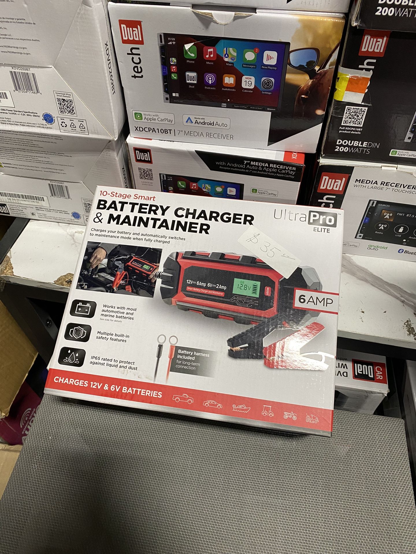 Battery Charger and Maintainer, 6V/12V, 6A