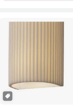 Justice Design Porcelina Wall Sconce 21.5 H  white beige pleats frosted glass