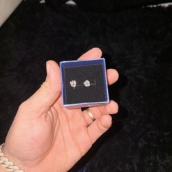 925 Moissanite Earing 1ct/6.5mm
