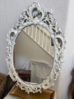 White Ornate Baroque Wall Mirror