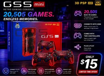 GS5 Mini Retro Console + 2 Controllers – $15 🎮