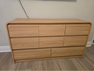 Modern 7-Drawer Wood Dresser/ Headboard/ Dining table