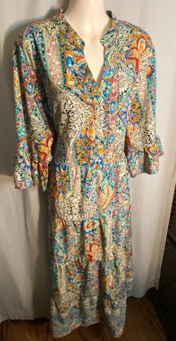 Boho Paisley Floral Midi Dress