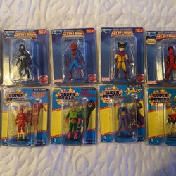 Marvel Secret Wars Mini Bobble Heads Full Set & DC Super Powers Micro Figures Full Set