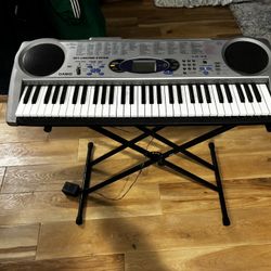 Used Casio Digital Keyboard LK-43 Lighted Keys Teaching System 