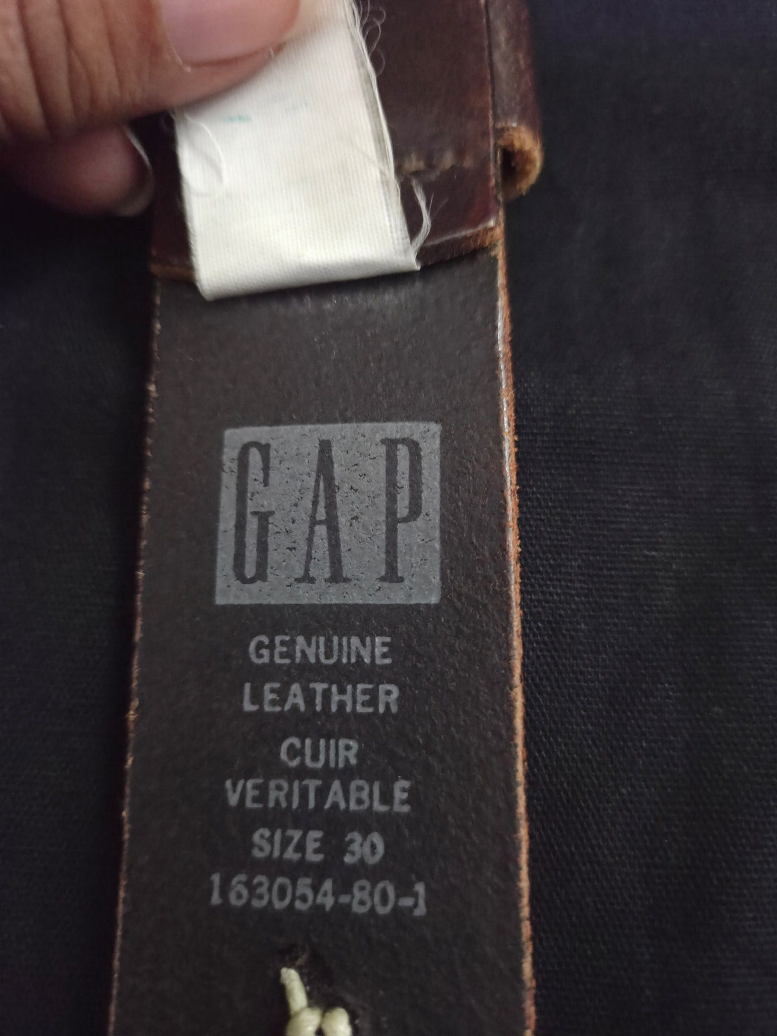 Vtg Gap Genuine Leather Belt Embroidered Beaded Silvertone Buckle Size 30