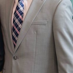 Bar III Slim Fit Light Gray Suit 38R Jacket + 30x30 Pants Stretch Wool Blend