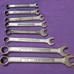 vintage Craftsman usa tools 8piece set  standard wrench set usa made