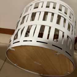 White Round Metal White Basket