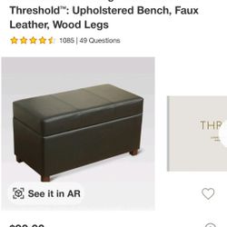 Double Storage Black Ottomans New