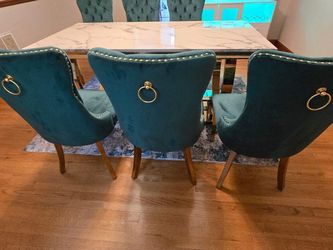 Marble dining table with 6 chairs